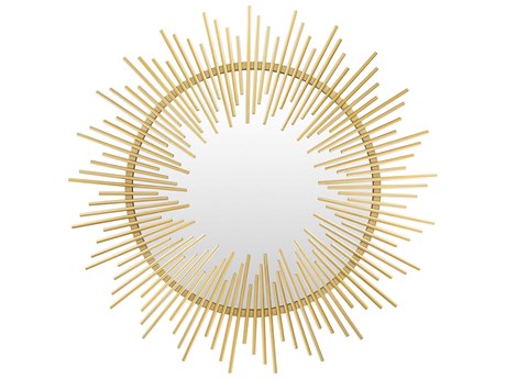 Livabliss by Surya Freda Hand Painted Gold Sunburst Wall Mirror