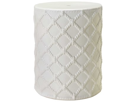 Livabliss by Surya Gaylor White Garden Stool