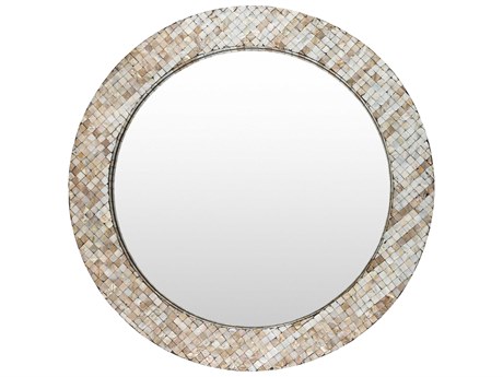 Livabliss by Surya Hornbrook Natural Gray Round Wall Mirror