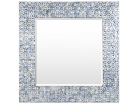 Livabliss by Surya Iridescent Inlaid Blue Square Wall Mirror