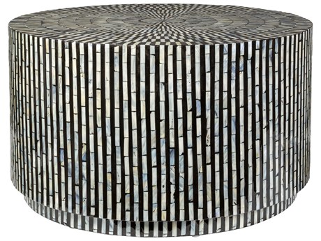 Livabliss by Surya Lharysa Round Black Cream Coffee Table