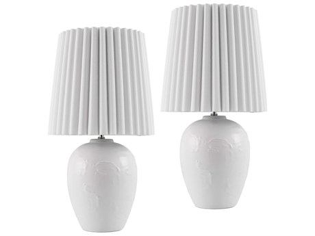 Livabliss by Surya Mako White Table Lamp (Set of 2)