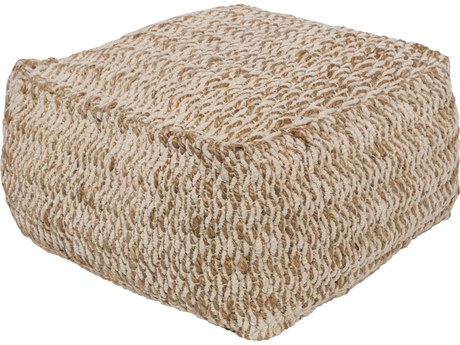 Livabliss by Surya Oak Cove Ivory Khaki Brown Upholstered Ottoman