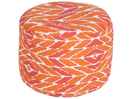 Livabliss by Surya Rain Dusty Coral Orange Upholstered Pouf