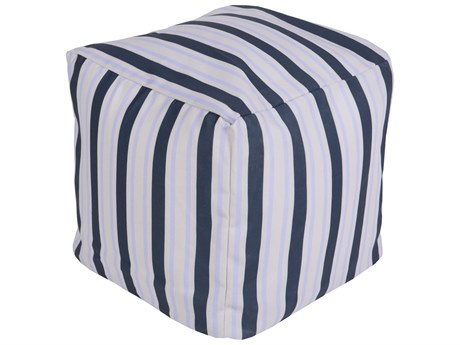 Livabliss by Surya Rain Dark Blue Upholstered Pouf