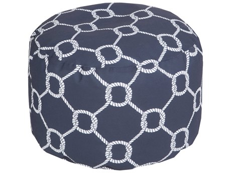 Livabliss by Surya Rain Blue Upholstered Pouf