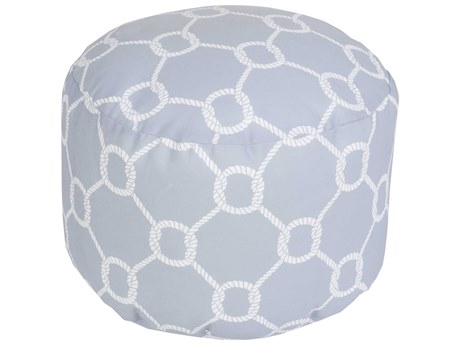 Livabliss by Surya Rain Gray Upholstered Pouf