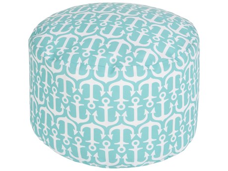 Livabliss by Surya Rain Blue Upholstered Pouf