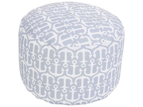 Livabliss by Surya Rain Gray Upholstered Pouf