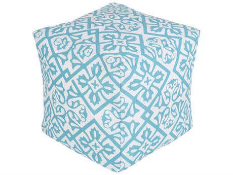 Livabliss by Surya Rain Aqua Blush Blue Upholstered Pouf