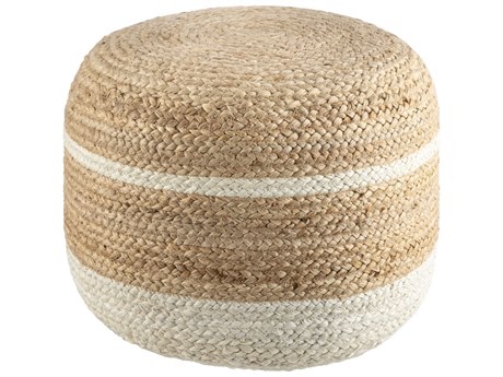Livabliss by Surya Saratov Beige Sand Ivory Pouf