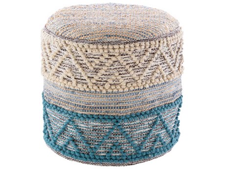 Livabliss by Surya Sydney Blue Upholstered Ottoman