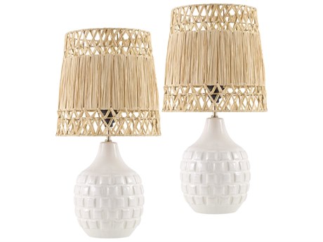 Livabliss by Surya Wisterian Cream White Table Lamp (Set of 2)