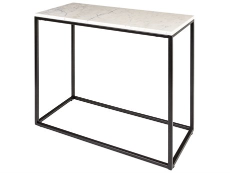 Livabliss by Surya Aryaa Rectangular Marble White Black End Table