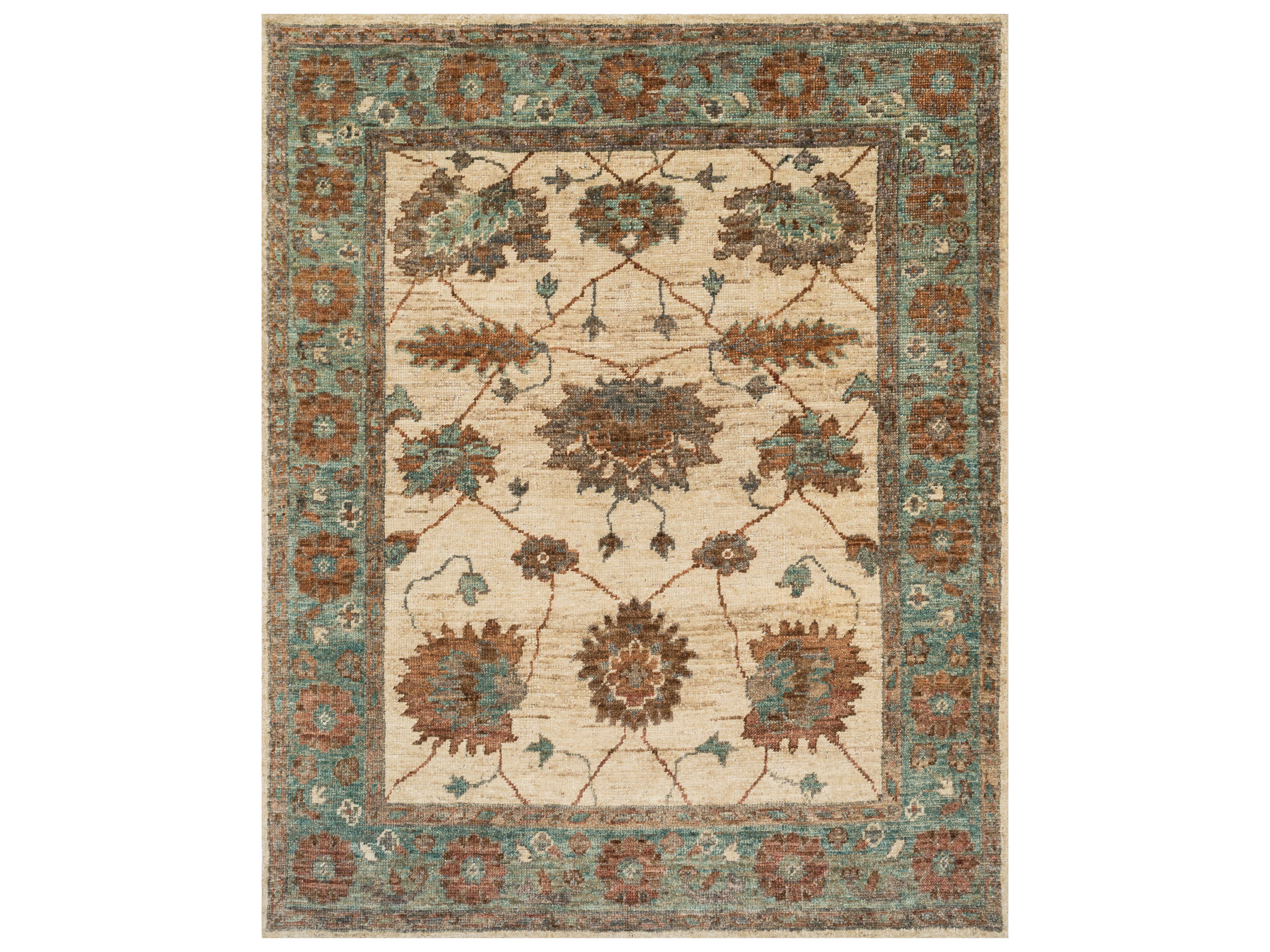 Loloi Rugs Empress EU02 Rectangular Ivory / Aqua Area Rug