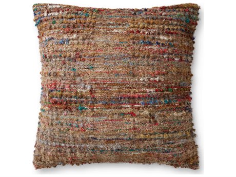 Loloi Rugs Brown / Blue / Red 36" x 36" Pillow