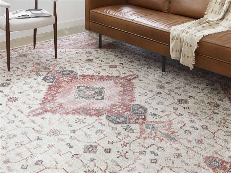 Loloi II Rugs Skye Ivory / Berry Rectangular Area Rug LLLSKYESKY02IVBY