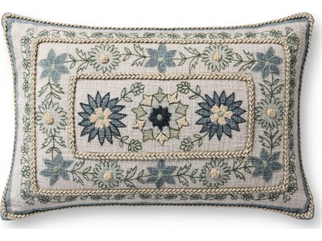 Loloi Rugs Blue Multicolored 21" x 13" Pillow