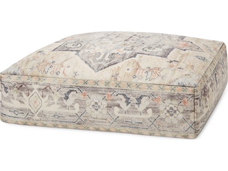 Loloi Rugs Beige Multi Gray Upholstered Ottoman