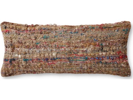 Loloi Rugs Brown / Blue / Red 13" x 35" Pillow