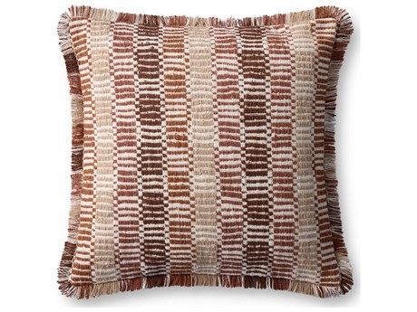 Loloi Rugs Orange Multicolored 22" x 22" Pillow