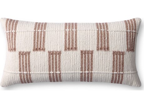 Loloi Rugs Brown Ivory 27" x 12" Pillow
