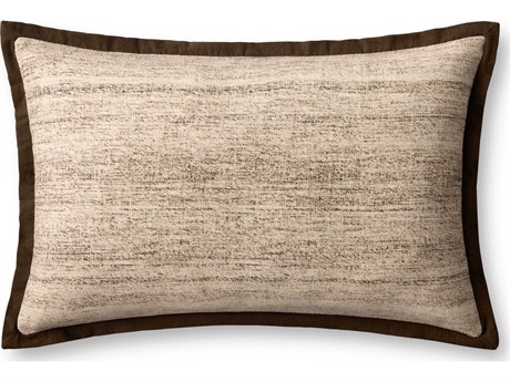 Loloi Rugs Brown Ivory 26" x 16" Pillow