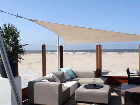 Luxury Umbrellas Ingenua 13 Foot Triangular Anodized Aluminum Shade Sail Patio Umbrella