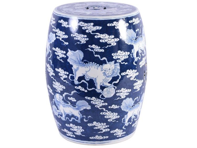 Legend Of Asia Blue White Porcelain Garden Stool With Legend Of Asia Blue White Porcelain Garden Stool With Lion Motif