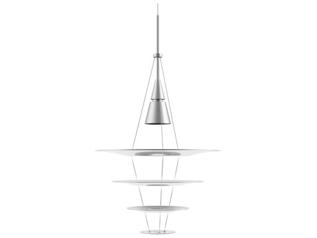 Louis Poulsen Enigma 1-Light Brushed Aluminum Silver Tiered Pendant