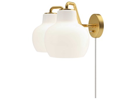 Louis Poulsen VL Ring Crown 2-Light Polished Brass White Wall Sconce