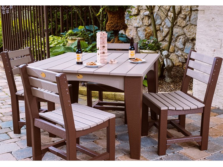 LuxCraft Recycled Plastic Island Table Dining Set