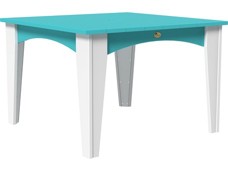 LuxCraft Recycled Plastic 44 Square Island Dining Table with Umbrella Hole