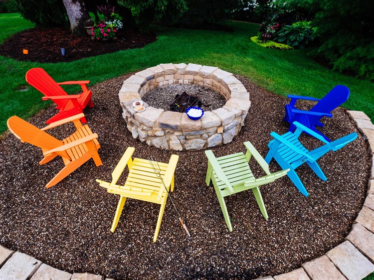 LuxCraft Recycled Plastic Lakeside Fire Pit Lounge Set