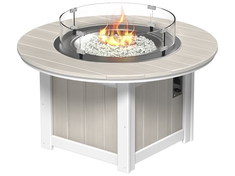 LuxCraft Recycled Plastic Lumin 46" Wide Round Fire Pit Table