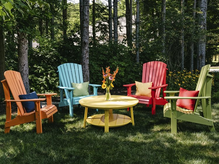 LuxCraft Recycled Plastic Royal Adirondack Chair Lounge Set