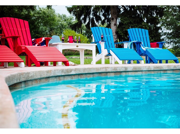 LuxCraft Recycled Plastic Deluxe Adirondack Chair Lounge Set