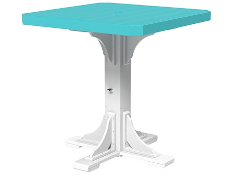 LuxCraft Recycled Plastic 41 Square Bar Height Table with Umbrella Hole