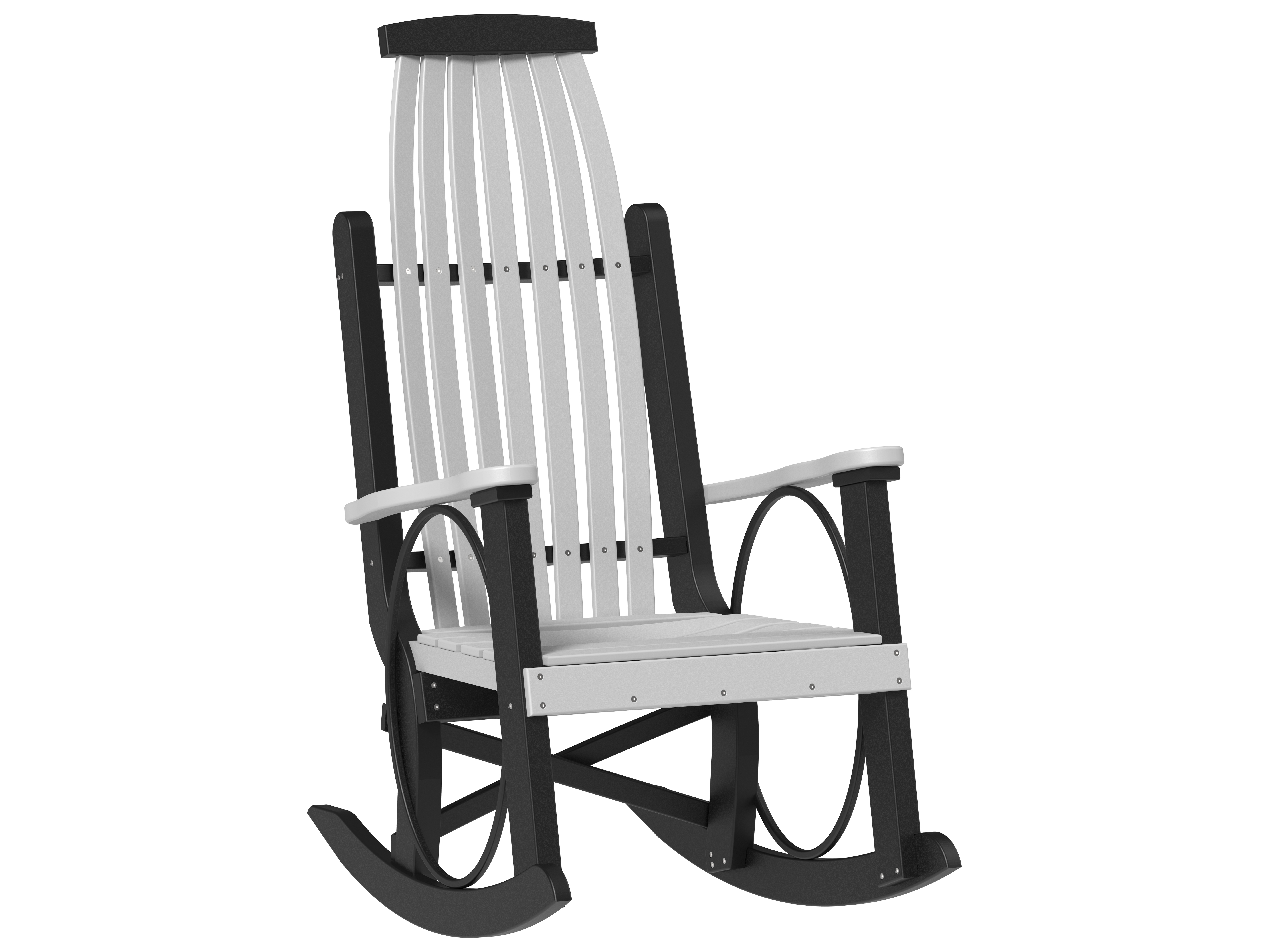 LuxCraft High Back Rocking Chair, Outdoor Porch Rocker