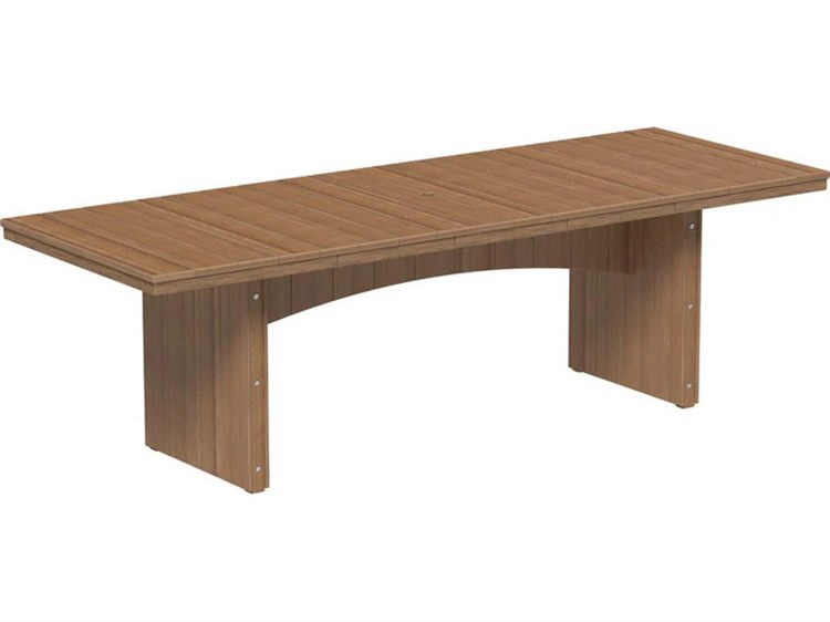 LuxCraft Recycled Plastic Urban 3' x 8' Rectangular Bar Height Table with Umbrella Hole