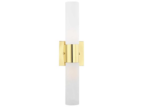 Livex Lighting Aero 2-Light Polished Brass Glass Wall Sconce