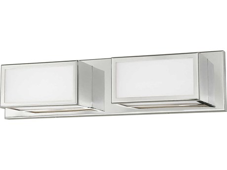 Livex Lighting Sutter 2-Light Polished Chrome White Glass LED Vanity Light
