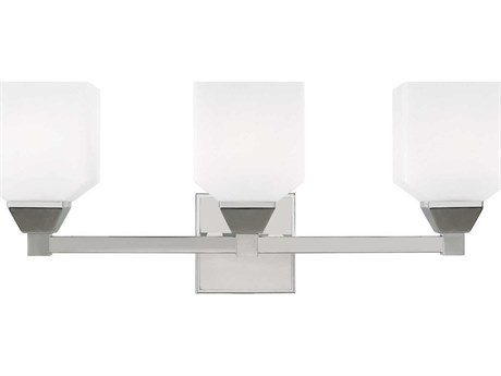 Livex Lighting Aragon 3-Light Polished Chrome Glass Vanity Light