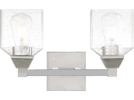 Livex Lighting Aragon 2-Light Polished Chrome Clear Glass Vanity Light