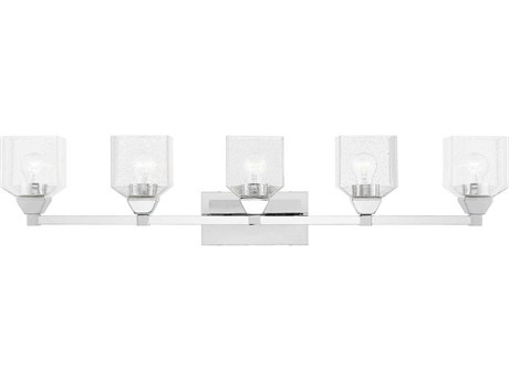 Livex Lighting Aragon 5-Light Polished Chrome Glass Vanity Light