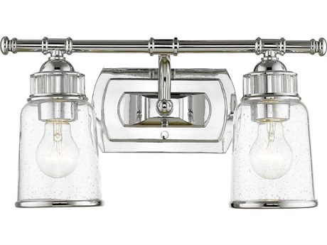 Livex Lighting Lawrenceville 2-Light Polished Chrome Clear Glass Vanity Light