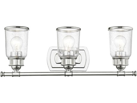 Livex Lighting Lawrenceville 3-Light Polished Chrome Clear Glass Vanity Light