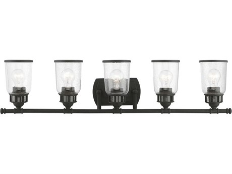 Livex Lighting Lawrenceville 5-Light Black Glass Vanity Light