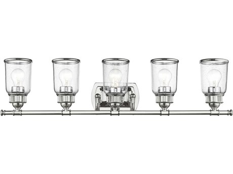 Livex Lighting Lawrenceville 5-Light Polished Chrome Clear Glass Vanity Light