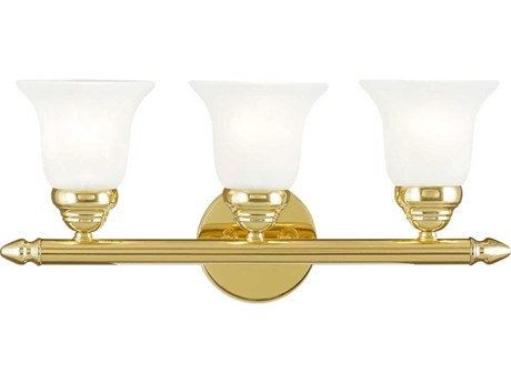 Livex Lighting Neptune 3-Light Polished Brass Glass Vanity Light
